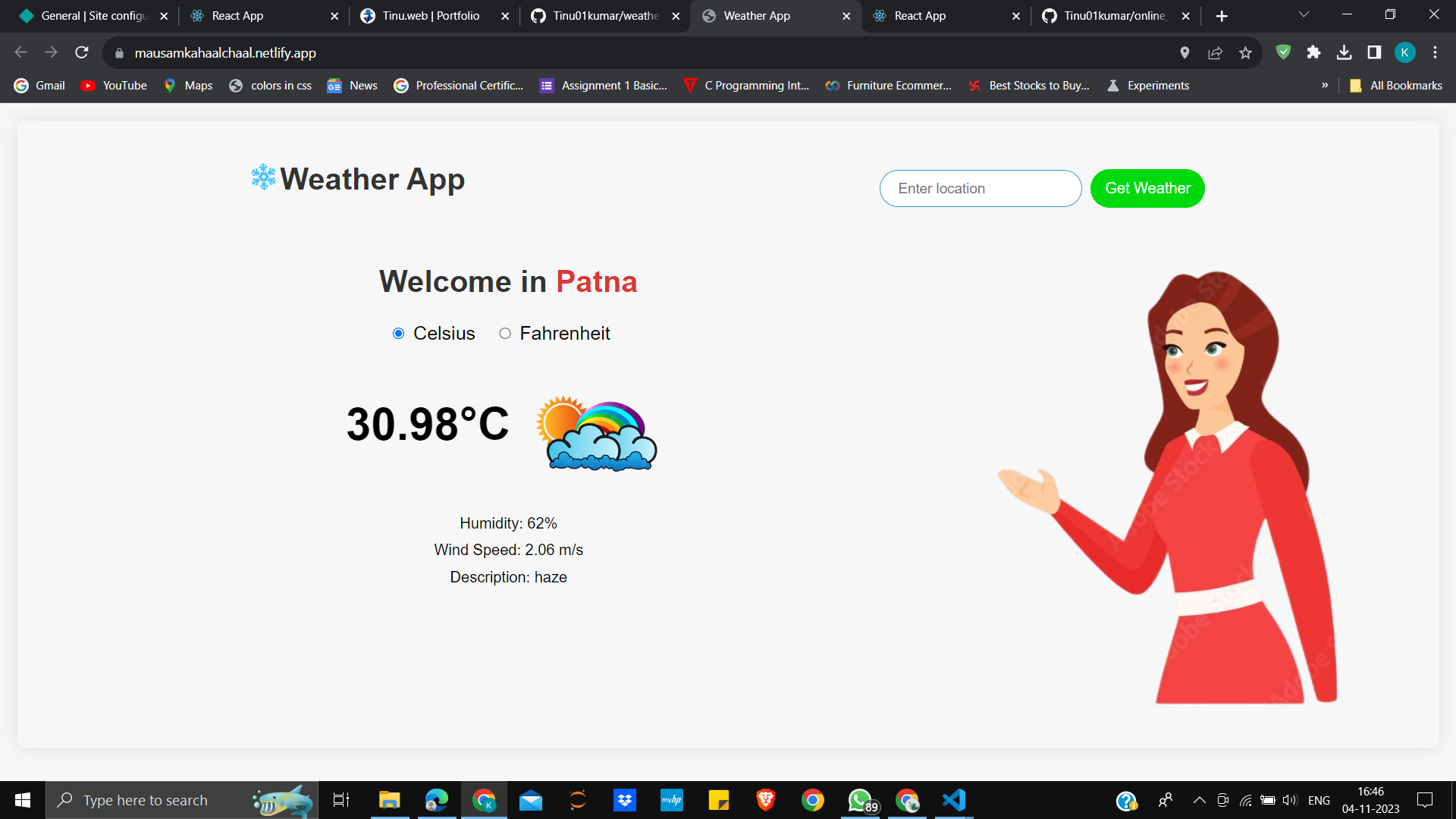 Weather app(geolocation)